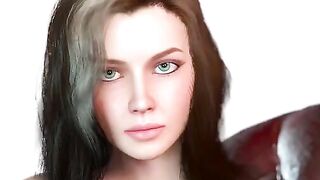 A beautiful woman has grown her tits and is masturbating happily