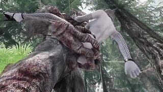 Dark Elf gets her pussy smashed by a huge troll cock