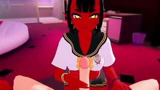 Succubus fucks with the guy in POV style