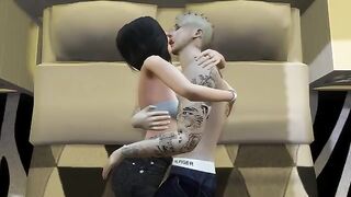 3D Hentai with Justin and Selena, a hot erotic Simlish Dzire scene