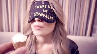 A beautiful woman lost her way and received a cumshot in her mouth