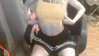 A cute school girl makes a blowjob and fucks at home