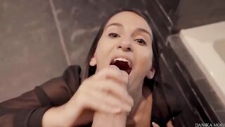 An extra small brunette gets her tight pussy railed on vacation