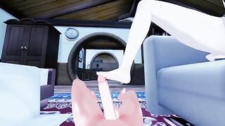 Foot job with the beautiful Lumine from Genshin Impact - 3D Hentai Feet Fap