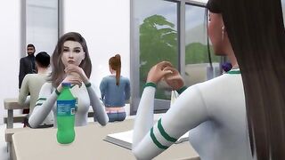 The student seduces her teacher to come home with her