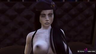 Ada Wong from Resident Evil gets captured and fucked by a zombie girl