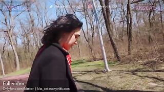 Public sex with a young Russian couple in nature, courtesy of Public Agent