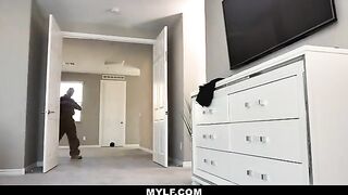 A hot babysitter, Joslyn James, gets fucked by her boss in a steamy scene