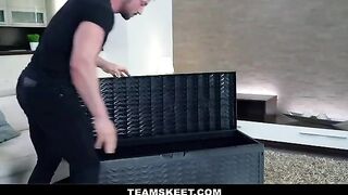 Cute girl Lana Roy fucks with a guy on the couch, showcasing her petite frame and insatiable appetite for intense anal action
