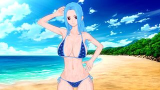 Busty woman Vivi from One Piece gets fucked on the beach in a hot scene