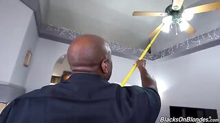 Petite Jazmin Luv needs handy man's BBC service