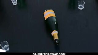 Spin the bottle game turns into a steamy stepdad sex party