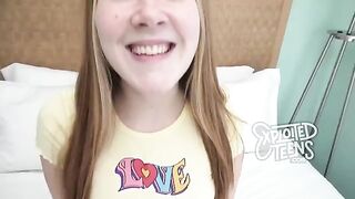 Redhead with freckles and red pubic hair gets her pussy railed in POV style