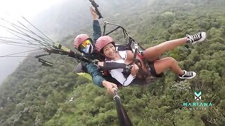 Colombian actress Mariana Martix squirts while paragliding in POV
