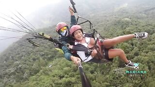 Colombian actress Mariana Martix squirts while paragliding in POV