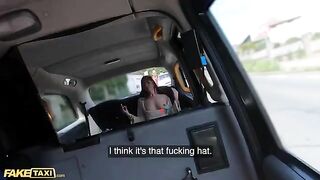 Skinny Spanish babe masturbates and fucks in the Fake Taxi