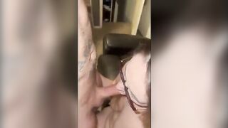 Tattooed guy fucked by hot wife in missionary pose