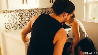 The husband completed the household chore and received passionate sex as a reward