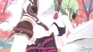 Kuki Shinobu gets her pussy filled with cum in a hot Genshin Impact scene