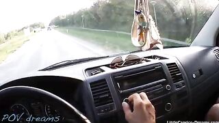 Horny hitchhiker Little Caprice got banged on the bonnet of a car on the streets
