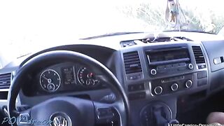 Horny hitchhiker Little Caprice got banged on the bonnet of a car on the streets
