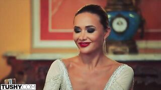 Stunning Venera gets her ass gapped by TUSHY in an intense DP scene