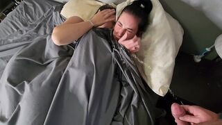 Pissing on two girls, then they pee their panties and kiss wetly