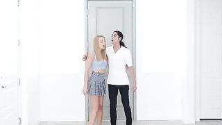 Skinny blonde Madison Summers fucked by a kitchen appliance in a passionate scene