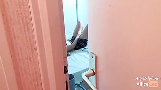 I spy on my stepsister as she masturbates then I offered her my cock and she accepted!