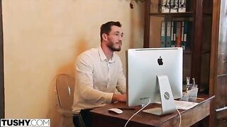 Nancy satisfies her anal fantasies with hot coworker action