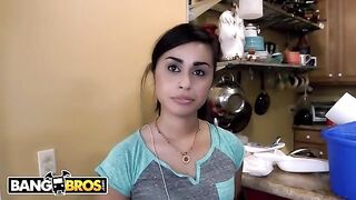 Latina maid Eva Saldana gets her pussy stuffed with BBC