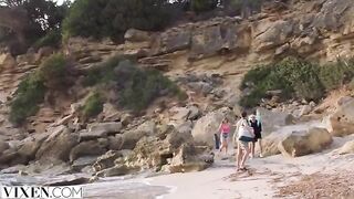 Stranded babe Stunning Sia gets fucked on the beach by a pro