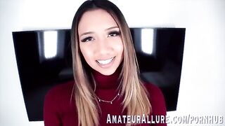 Petite teen Kimora Quin chokes on cock in hardcore blowjob action
