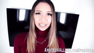Petite teen Kimora Quin chokes on cock in hardcore blowjob action