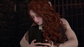 Harry Potter fucked the hot girl Hermione Granger on the third floor