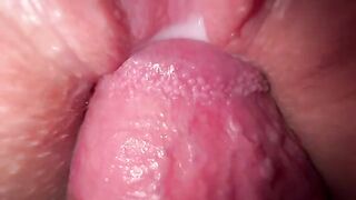 Close up fuck with a teenage stepsister and a creamy finish in stunning detail