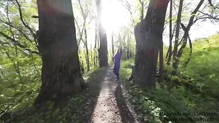 Girl swallows cum in her mouth in a public place outdoors