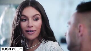 Gorgeous brunette April tries anal for the first time on TUSHY