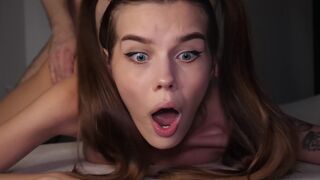The hottest teen gets her asshole gapped by a massive cock