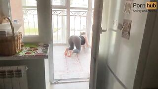 The stepmother was stuck on the balcony and I came to her help
