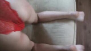 A girl with a great ass is being spanked, and she loves it!