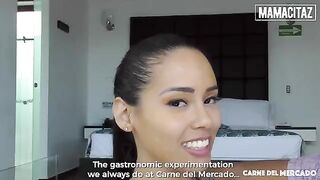 Brunette beauty Andreina De Luxe shakes big ass on a big cock