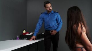 A naughty girl was fucked by a security agent at the airport
