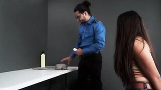 A naughty girl was fucked by a security agent at the airport
