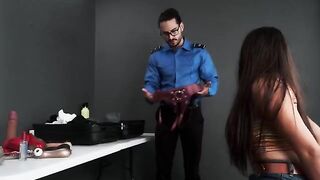 A naughty girl was fucked by a security agent at the airport