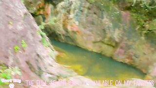 Kinky solo sex in hotel room and public waterfall in Thailand