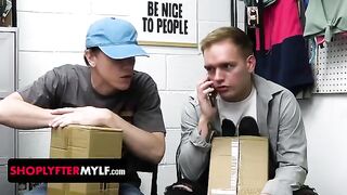 MILF Dee Williams solves the problem of two naughty boys in a store