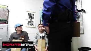 MILF Dee Williams solves the problem of two naughty boys in a store
