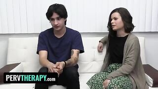 Hot doctor helps pervert stepsiblings in kinky therapy session