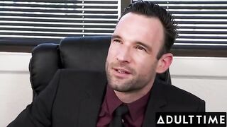 April Olsen gets fucked by her boss in his office and it’s hot